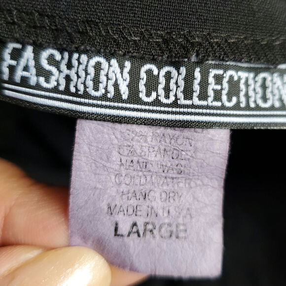 Vtg 80s Black Pleat Midi Skirt L Career Preppy Modern Retro Pinup Classic USA - Picture 7 of 12